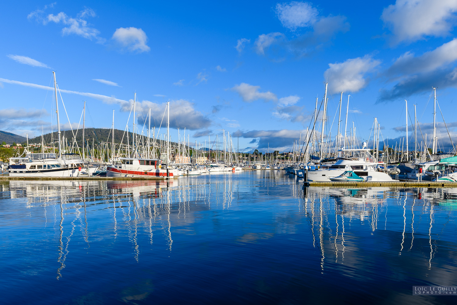 photograph of Sandy Bay boats in the morning sun